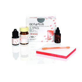 Stiklo jonomerinis cementas Fuji PLUS, A3 15 g + 8 g Stiklo jonomerinis cementas Fuji PLUS, A3 15 g + 8 g