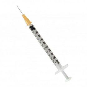 Insulininis švirkštas 1 ml su fiksuota adata 29G, 100 vnt