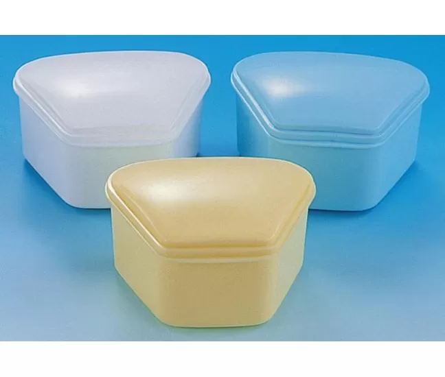 Dėžutė dantų protezams, geltona