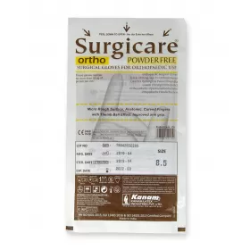 Orthopaedic surgical latex gloves, sterile, powder free, brown, Surgicare Ortho