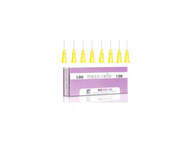 Adata mezoterapijai 30G (0,30) x 4mm, AAL34, geltonos spalvos, 100 vnt. Biotekne Adata mezoterapijai 30G (0,30) x 4mm, AAL34, geltonos spalvos, 100 vnt. Biotekne