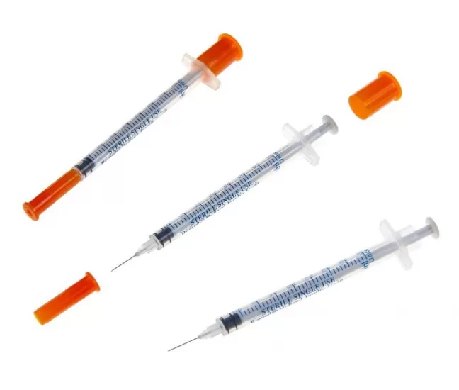 Insulin syringe, 1 ml, with fixed needle 29G, 100 pcs Insulin syringe, 1 ml, with fixed needle 29G, 100 pcs