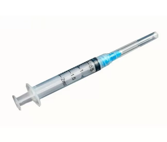 3 parts syringe, 2 ml, with Luer Lock connector, needle 23G, 100 pcs 3 parts syringe, 2 ml, with Luer Lock connector, needle 23G, 100 pcs
