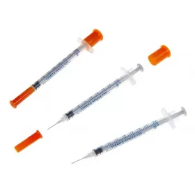 Insulin syringe, 1 ml, with fixed needle 29G, 100 pcs