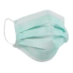 Protective medical face mask with loops, green, 50 pcs.