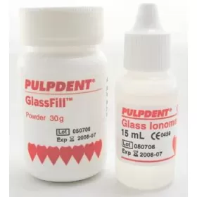 Stiklo jonomerinis cementas Glass Fill, 30 g+15 ml