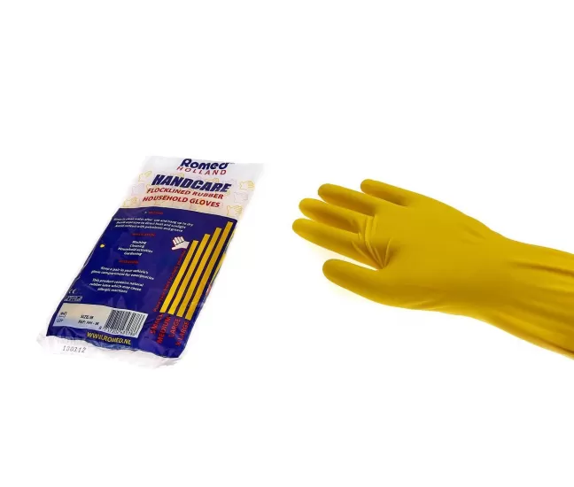 Buitinės natūralios gumos pirštinės