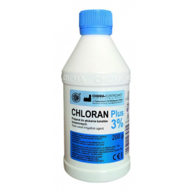 Skystis šaknies kanalų praplovimui Chloran Plus 3%, 200 g Skystis šaknies kanalų praplovimui Chloran Plus 3%, 200 g