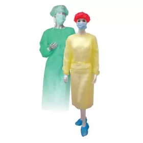 Disposable non-sterile gown with knitted cuffs (Pack of 10 pcs. Price is for 1 pc.)