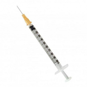 Insulininis švirkštas su 26G adata, sterilus, 1 ml. Insulininis švirkštas su 26G adata, sterilus, 1 ml.