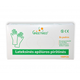 Lateksinės pirštinės, be pudros, nesterilios, 100 vnt Lateksinės pirštinės, be pudros, nesterilios, 100 vnt
