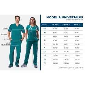 Universali medicininė palaidinė S8304 balta Universali medicininė palaidinė S8304 balta