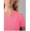 Notched V-neck Top A6002 Azalea Pink