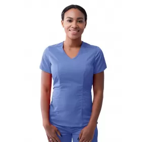 Women's Modern V-Neck Scrub Top P7002 Ceil Blue