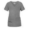 Women's Elevated V-neck Scrub Top P4212 Heather Grey