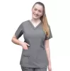 Women's Elevated V-neck Scrub Top P4212 Heather Grey