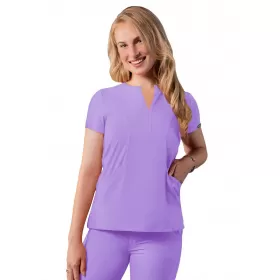 Notched V-neck Top A6002 Lavender