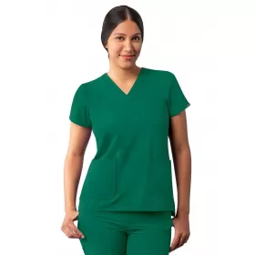 Modern V-Neck Top A6008 Hunter Green