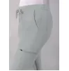 Skinny Leg Cargo Pant A6104 Silver Gray