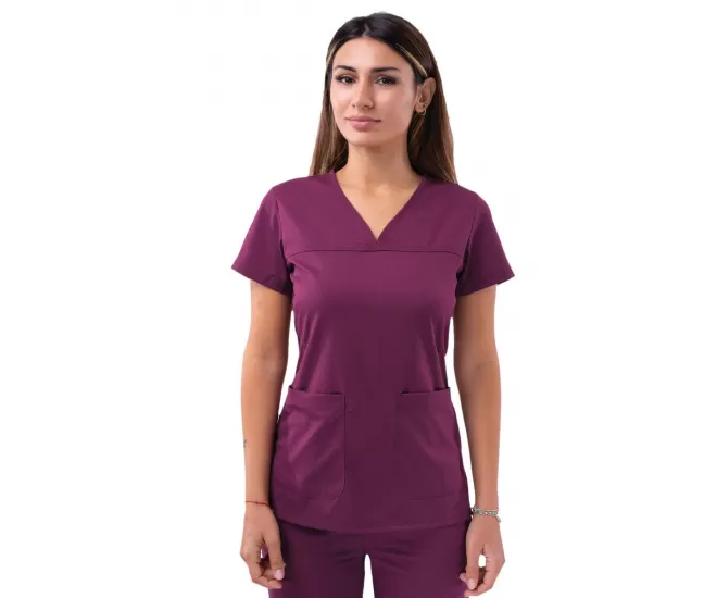 Medicininė palaidinė P4210 tamsiai raudona (vyno)