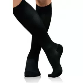 Medical compression long socks with toecap, CCL1, black, ELAST 0401 Travel