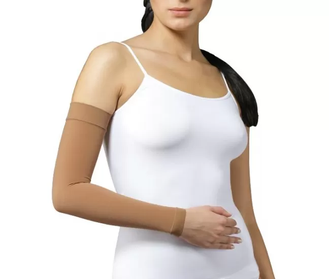 Medicininė tamprioji kompresinė rankovė, spalva karamelės, I komp. kl., TONUS 0403
