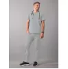 Men's Modern V-Neck Top A6010 Silver Gray