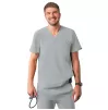 Men's Modern V-Neck Top A6010 Silver Gray