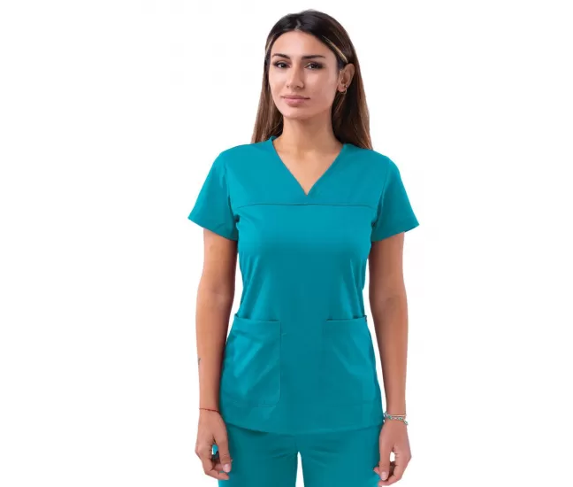 Medicininė palaidinė P4210 žalsvai mėlyna (Teal Blue)