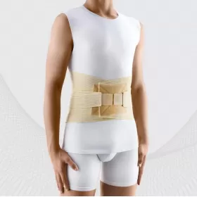 Elastic medical belt with crossed metal inserts and reinforcement straps, TONUS 0012-01 Comfort