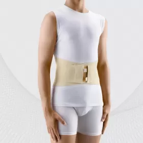 Elastic medical belt with crossed metal inserts and reinforcement straps, TONUS 0012-01 LUX