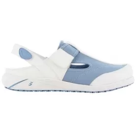 Sintetinės odos medicininės darbinės klumpės ALIZA, balta-mėlyna