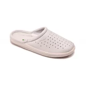 Orthopedic leather closed slippers Dr. Luigi, white