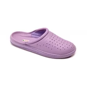 Orthopedic leather closed slippers Dr. Luigi, violet