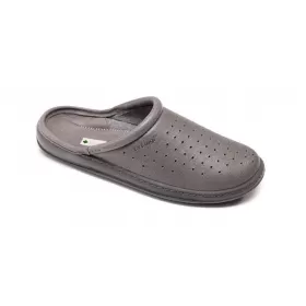 Orthopedic leather closed slippers Dr. Luigi, gray