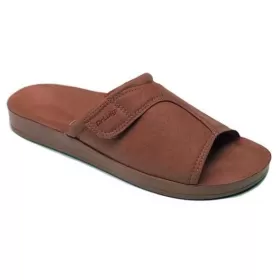 Orthopedic leather opened slippers for men Dr. Luigi, brown Orthopedic leather opened slippers for men Dr. Luigi, brown