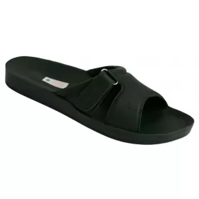 Orthopedic leather opened slippers Dr. Luigi, green Orthopedic leather opened slippers Dr. Luigi, green