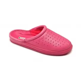 Orthopedic leather closed slippers Dr. Luigi, fuchsia