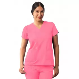 Modern V-Neck Top A6008 Azalea Pink