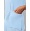 Modern V-Neck Top A6008 Sky Blue