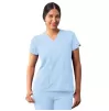 Modern V-Neck Top A6008 Sky Blue