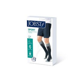 Medicininės tampriosios sportinės kompresinės kojinės iki kelių, dengiančios pirštus, I (15-20 mmHg) kompresijos klasė, pilkai/juoda spalva, JOBST Sport Socks Medicininės tampriosios sportinės kompresinės kojinės iki kelių, dengiančios pirštus, I (15-20 mmHg) kompresijos klasė, pilkai/juoda spalva, JOBST Sport Socks