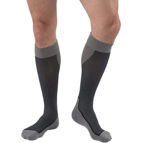 Medicininės sportinės kompresinės kojinės iki kelių, dengiančios pirštus, I komp. kl., pilkai/juoda spalva, JOBST Sport Socks Medicininės sportinės kompresinės kojinės iki kelių, dengiančios pirštus, I komp. kl., pilkai/juoda spalva, JOBST Sport Socks