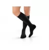 Medical compression stockings to the knees, black, ribbed design, covering the toes, JOBST ForMen
