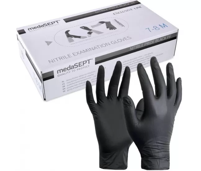 Nitrile gloves, black, medaSEPT, 100 pcs.