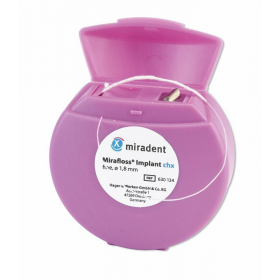 Miradent tarpdančių siūlas Mirafloss Implant chx, 50 vnt. x 15 cm Miradent tarpdančių siūlas Mirafloss Implant chx, 50 vnt. x 15 cm