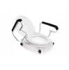 Raised toilet seat with lid and armrests