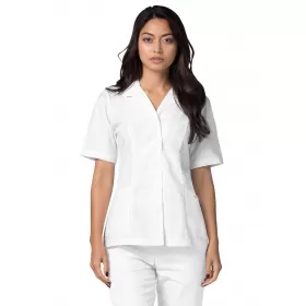 Lapel Collar Nurse Top 605 white