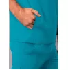 Men's Modern V-Neck Top A6010 Teal Blue