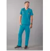 Men's Modern V-Neck Top A6010 Teal Blue